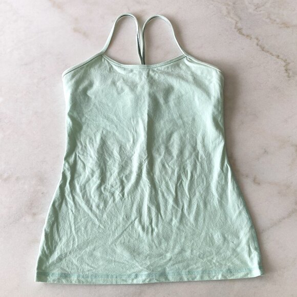Lululemon Power Y Tank (mint green / light green) size 8, built in bra - Picture 4 of 7